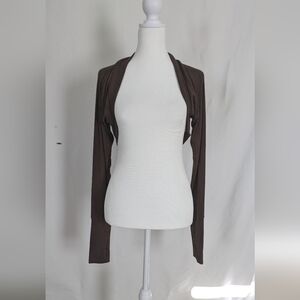 Long sleeve open front shrug crop top cardigan